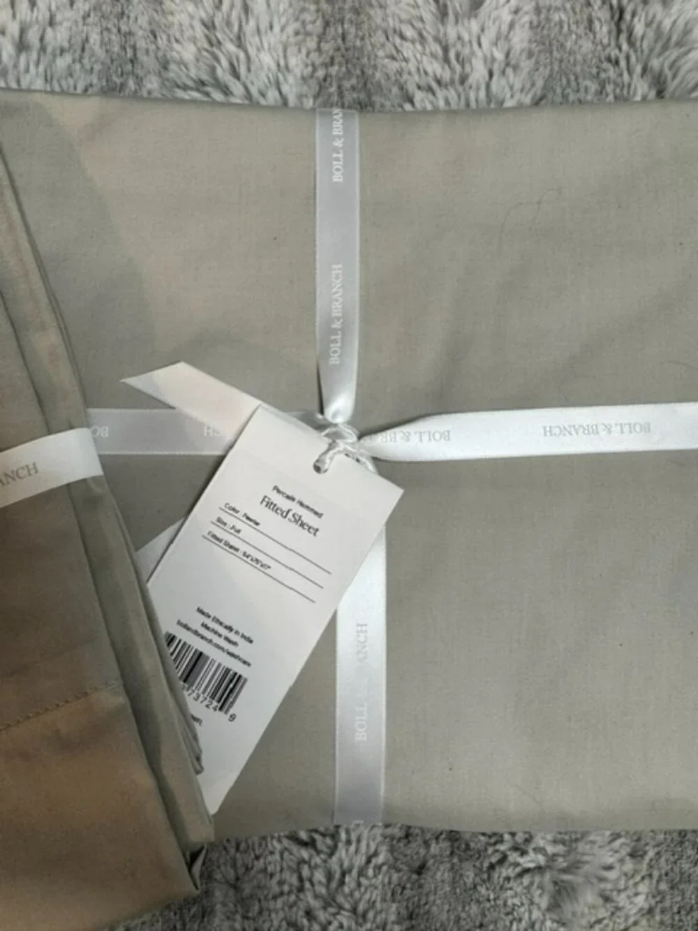 NWT Boll & Branch Percale Fitted Sheet (Full) + Pillowcases (Standard) | Pewter